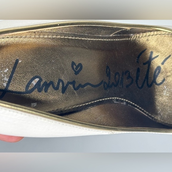 Lanvin White Leather Platform Heels - Size 39 - Picture 6 of 7